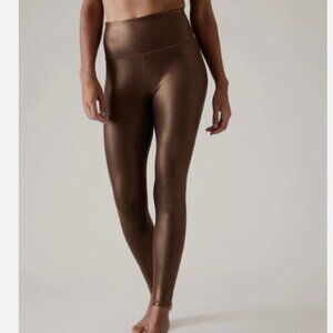 Athleta Elation Shine Tight metallic brown - Size S